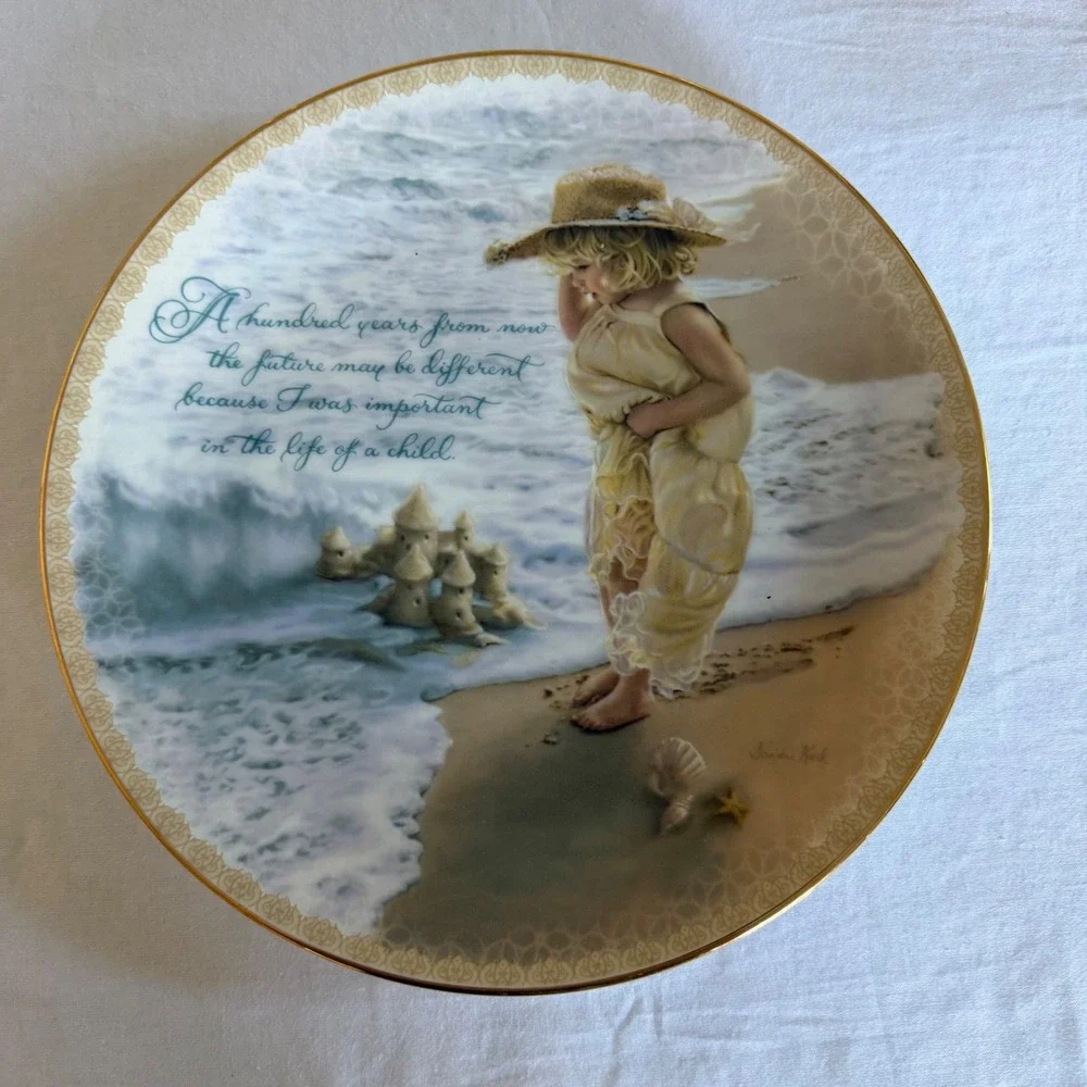 Sandra Kuck Tomorrows Promise Collector Plate Shores of Wonder Reco 2001 Vintage